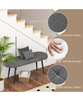 Upholstered Entryway Bench with Heavy-duty Metal Frame