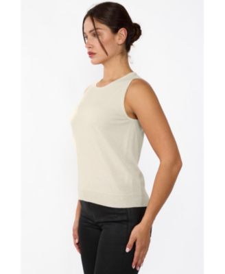 Women's 100% Cashmere Tank Tops Sleeveless Crewneck Sweater Vest