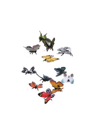 Nature Tube Butterfly Figurines, 12 Pieces