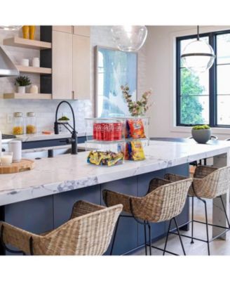 4 Pack Medium Clear Plastic Container Bins W/ Lids