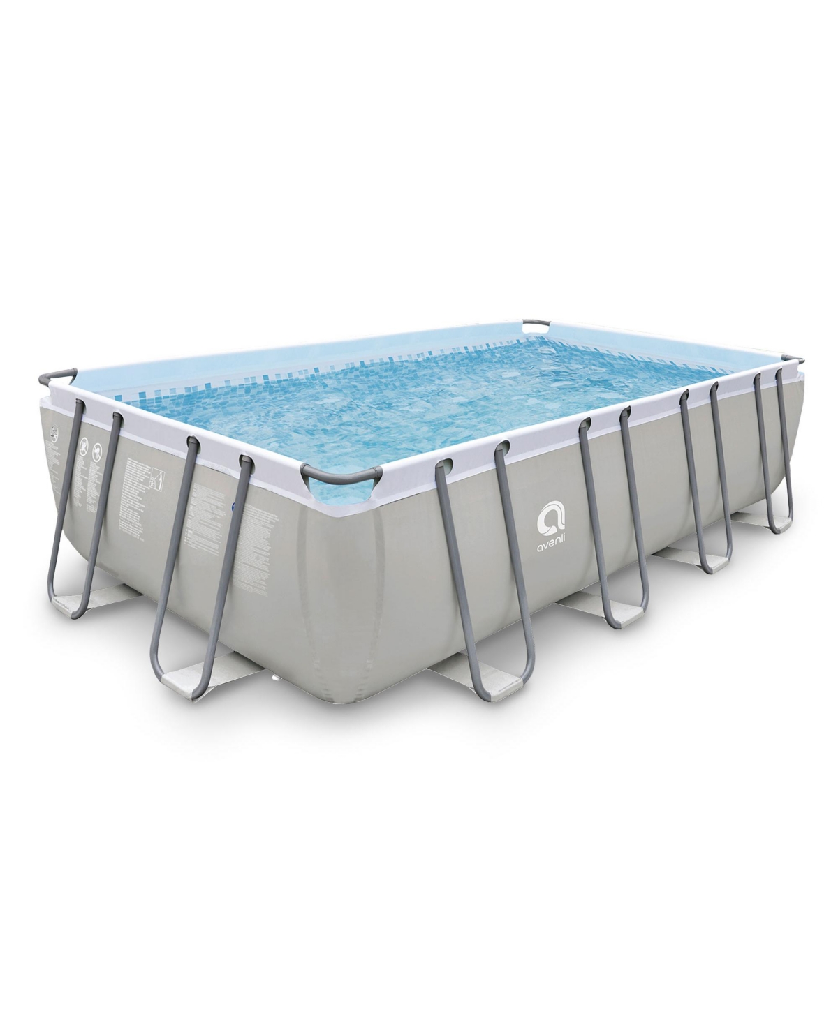 17776 18 x 10 Foot Above Ground Rectangular Steel Frame Swimming Pool - Gray