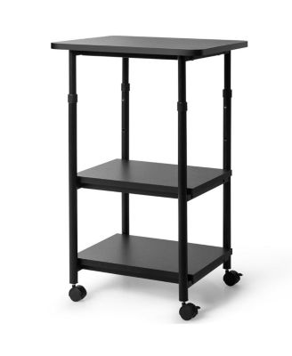 3-tier Adjustable Printer Stand with 360&amp;#xB0; Swivel Casters