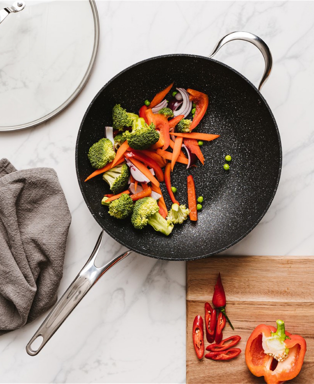 Cuisine::pro Ironroc 12" Cast Aluminum Wok In Black