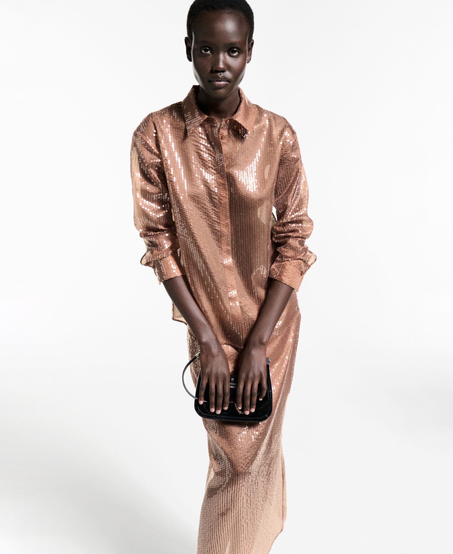 Women's Semi-Transparent Sequined Shirt