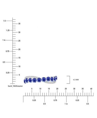 Blue & White Cubic Zirconia Crossover Statement Ring in Sterling Silver