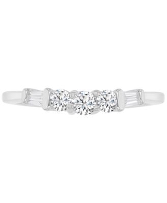 Cubic Zirconia Cushion & Round Rope Style Promise or Engagement Ring