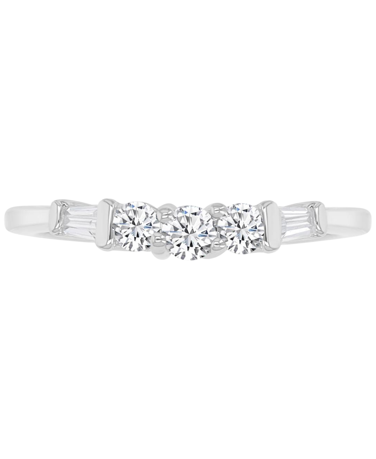 Cubic Zirconia Cushion & Round Rope Style Promise or Engagement Ring