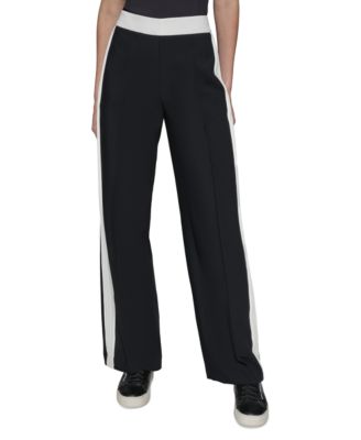 KARL LAGERFELD PARIS - Women's Contrast-Trim Seamed Pants