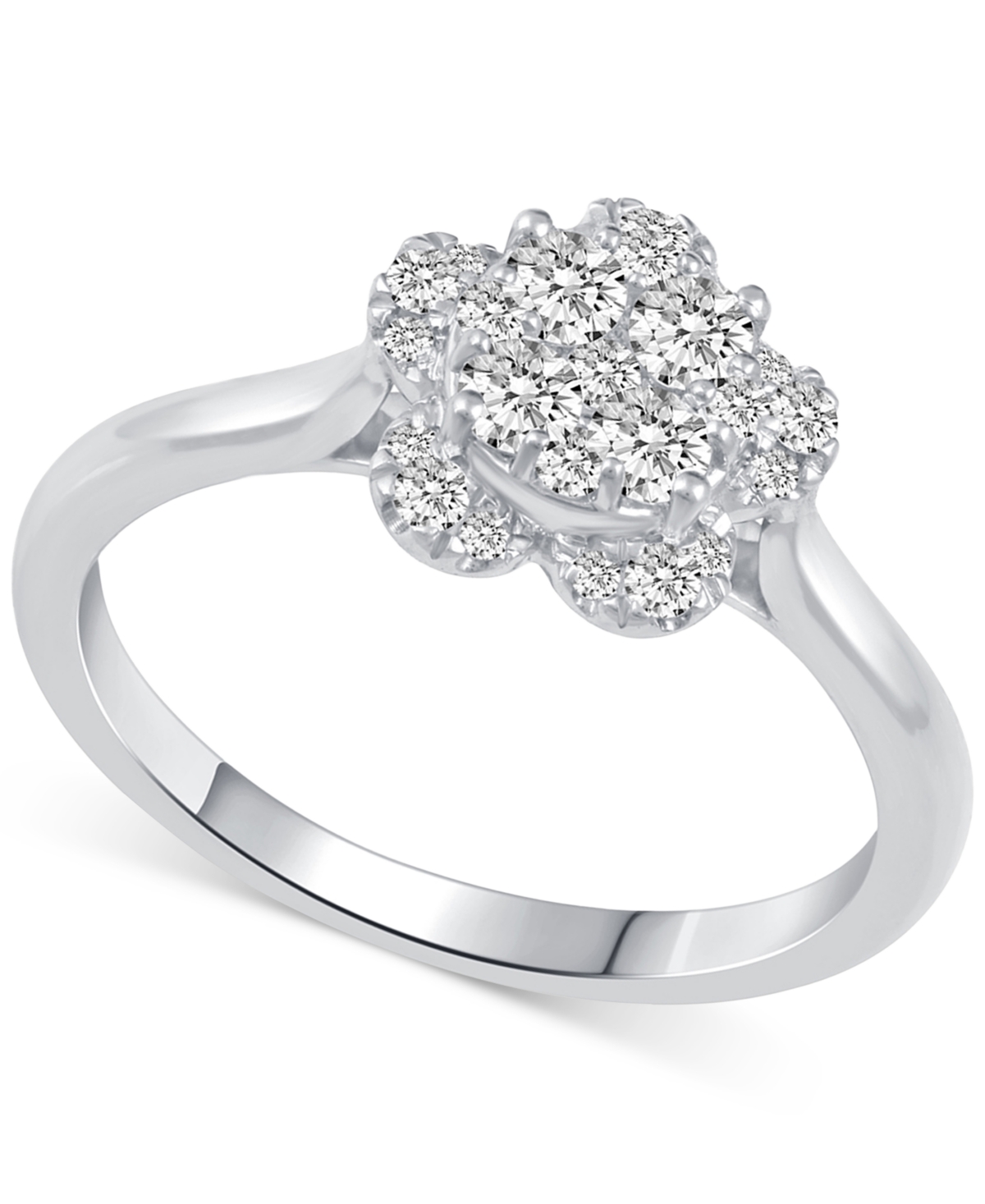 Macy's Diamond Engagement Ring (1/2 Ct. T.w) In 14k White Gold In White Gold