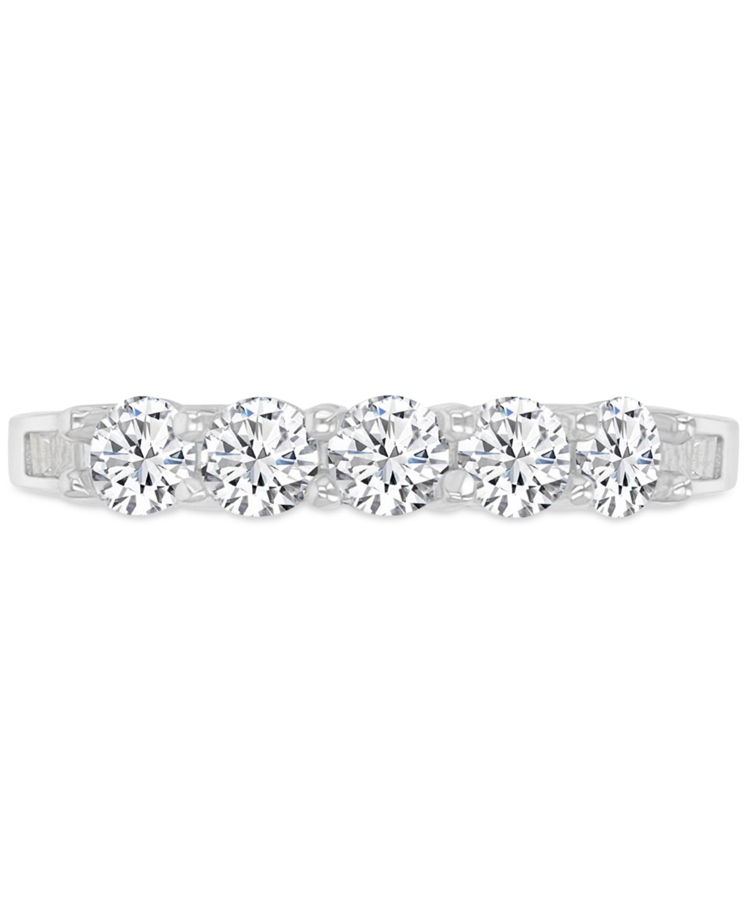 Cubic Zirconia Mixed Cut Quad Cluster Bridal Set in Sterling Silver