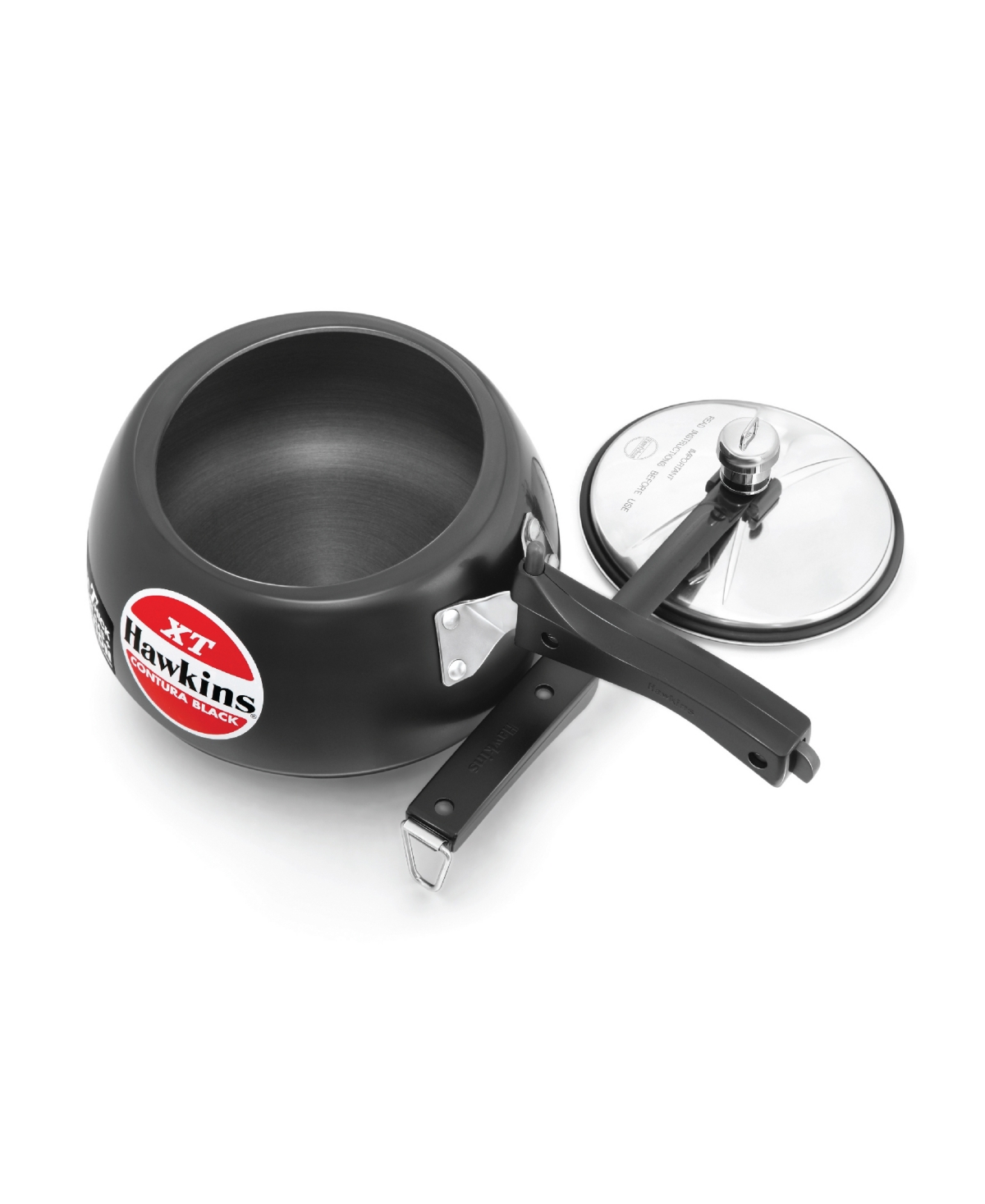 Hawkins Contura 3 Lliter Hard Anodized Induction Compatible Extra Thick Base Pressure Cooker In Black