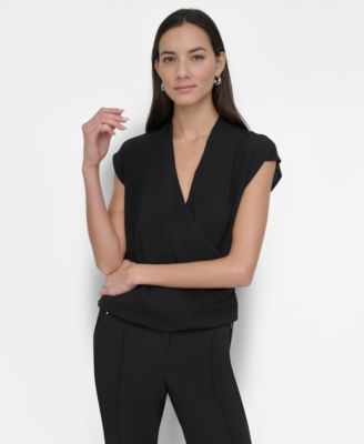 DKNY - Women's Textured Surplice Top