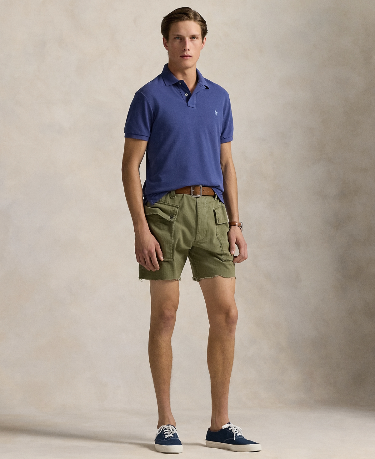 POLO RALPH LAUREN MEN'S CUSTOM SLIM FIT MESH POLO