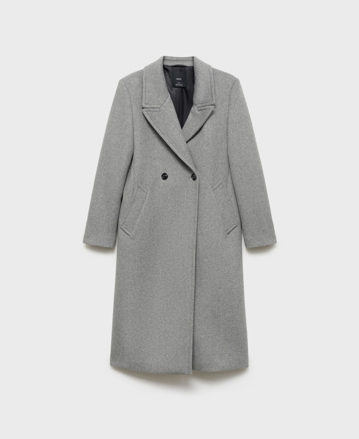 Mango Lapels Wool Coat Grey In Gray