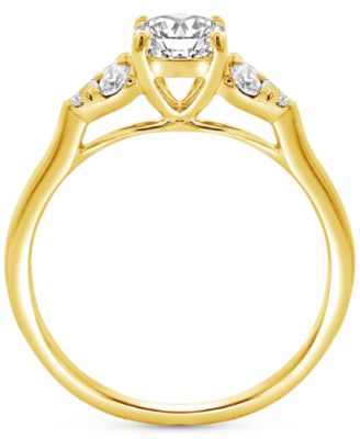 Diamond Shoulder Cluster Engagement Ring (1 ct. t.w.) in 14k Gold