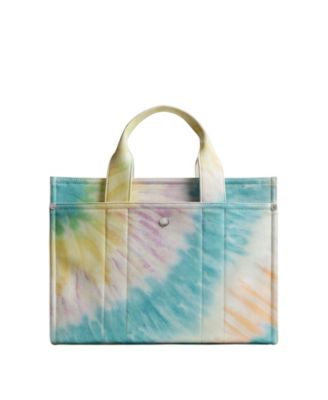 COACH Women's Zip Top Cargo Tote Bag with Rainbow Tie-dye - Macy's