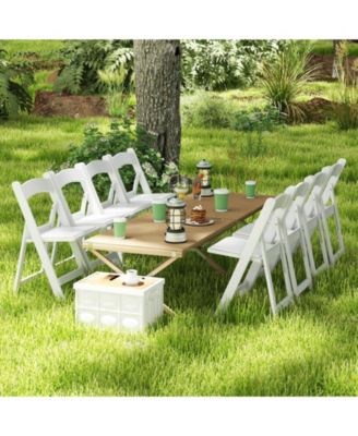 4 Pack Resin Folding Chairs with Padded Seat