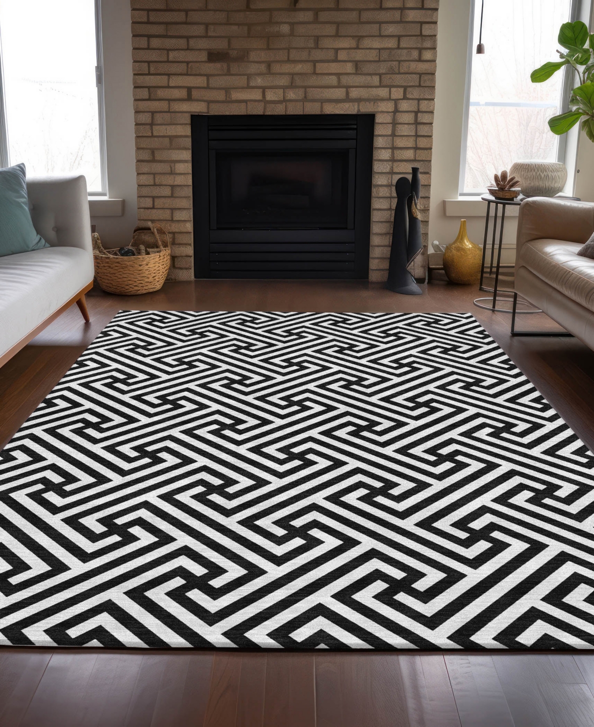 Addison Chantille Acn731 8'x10' Area Rug In Black