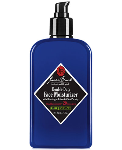 Jack Black Double-Duty Face Moisturizer SPF 20 with Blue Algae Extract & Sea Parsley, 8.5 oz