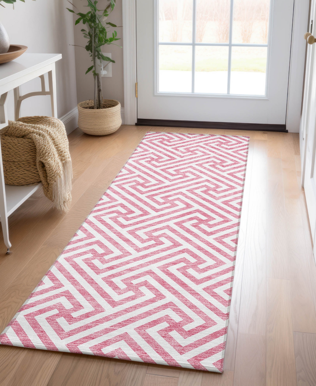 Addison Chantille Acn731 2'3"x7'6" Runner Area Rug In Pink
