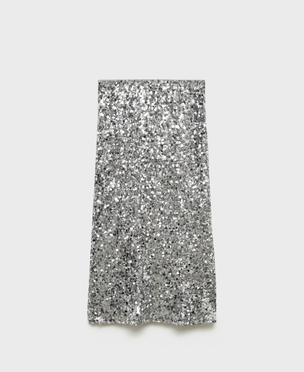 Mango Women's Sequin Midi Skirt In Silver