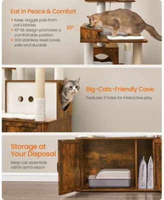 66.9-Inch Cat Tree Cat Tower with Litter Box Enclosure for Play and Privacy