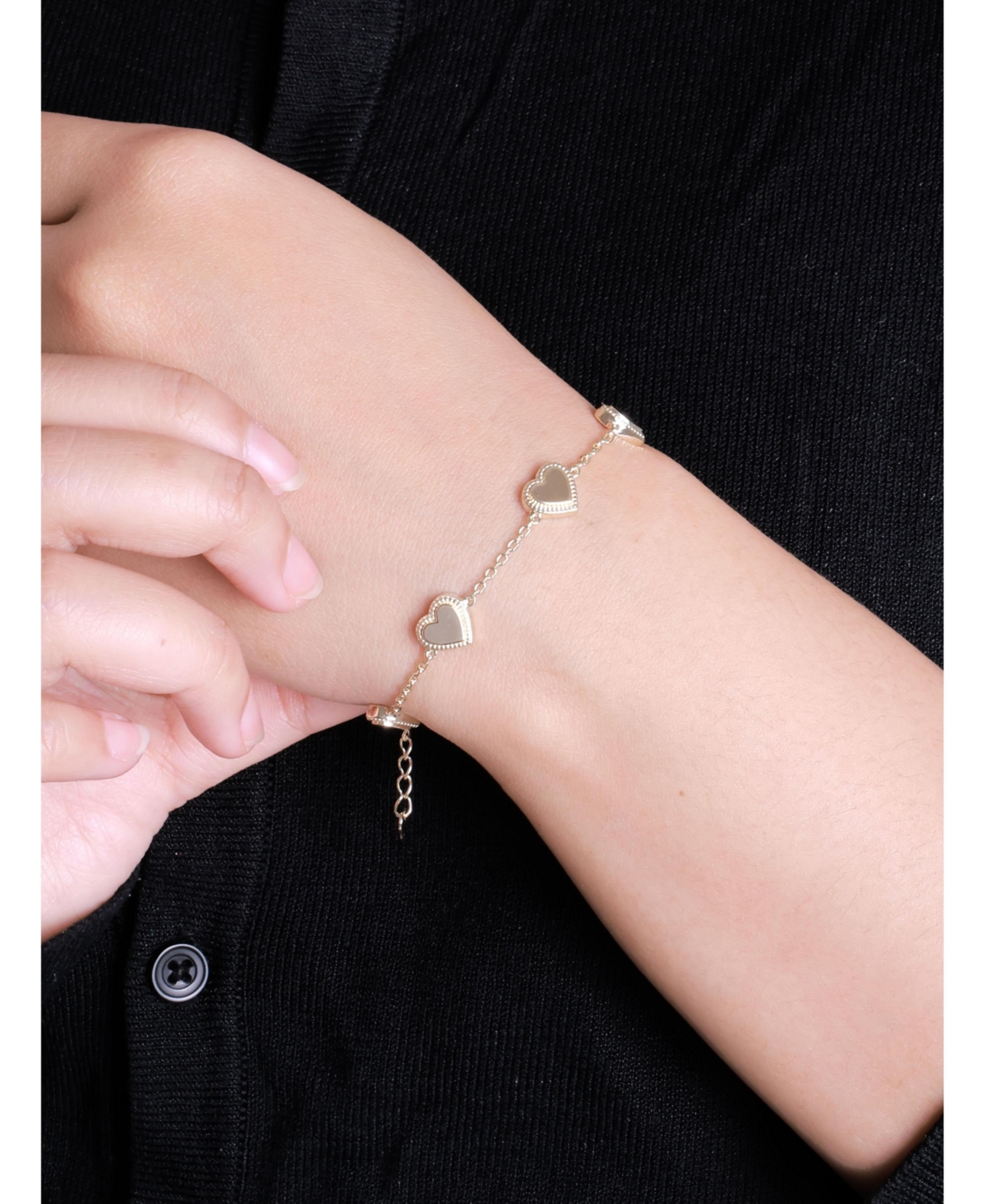 Devata Sweet Heart Chain Bracelet in 14K 6.5 in adj to in, approx. 5.8 grams - Gold