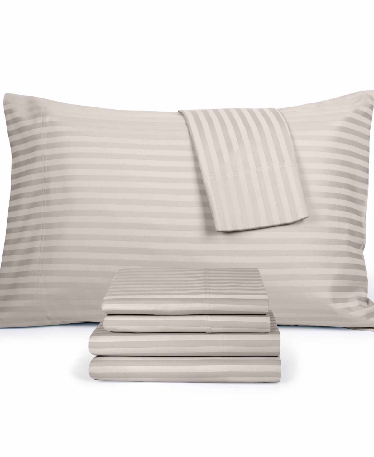 Fairfield Square Collection Brookline 1400 Thread Count Light Grey 6 Pc. Sheet Set, King, Exclusively At Macy's