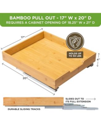 17"x20" Bamboo and Metal Pull-Out Basket Cabinet Organizer