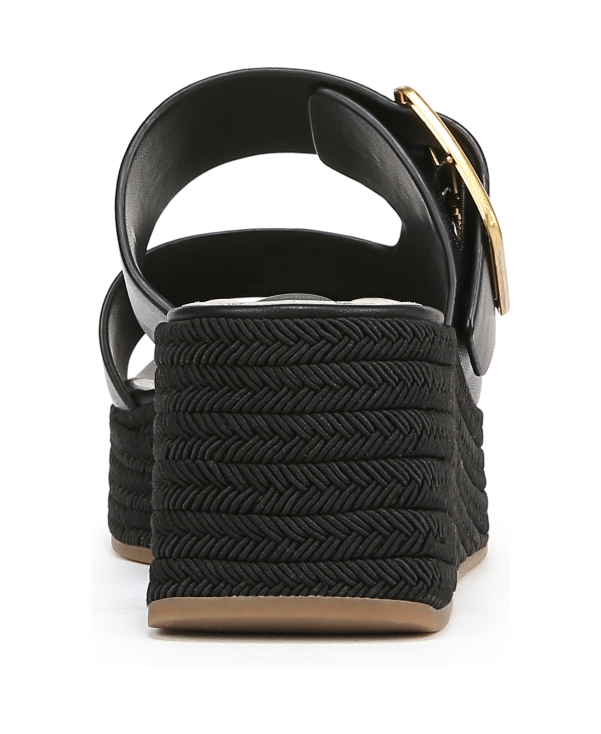 Franco Sarto Women's Taziana Open Square Toe Espadrille Slide Platform Sandals In Black Leather
