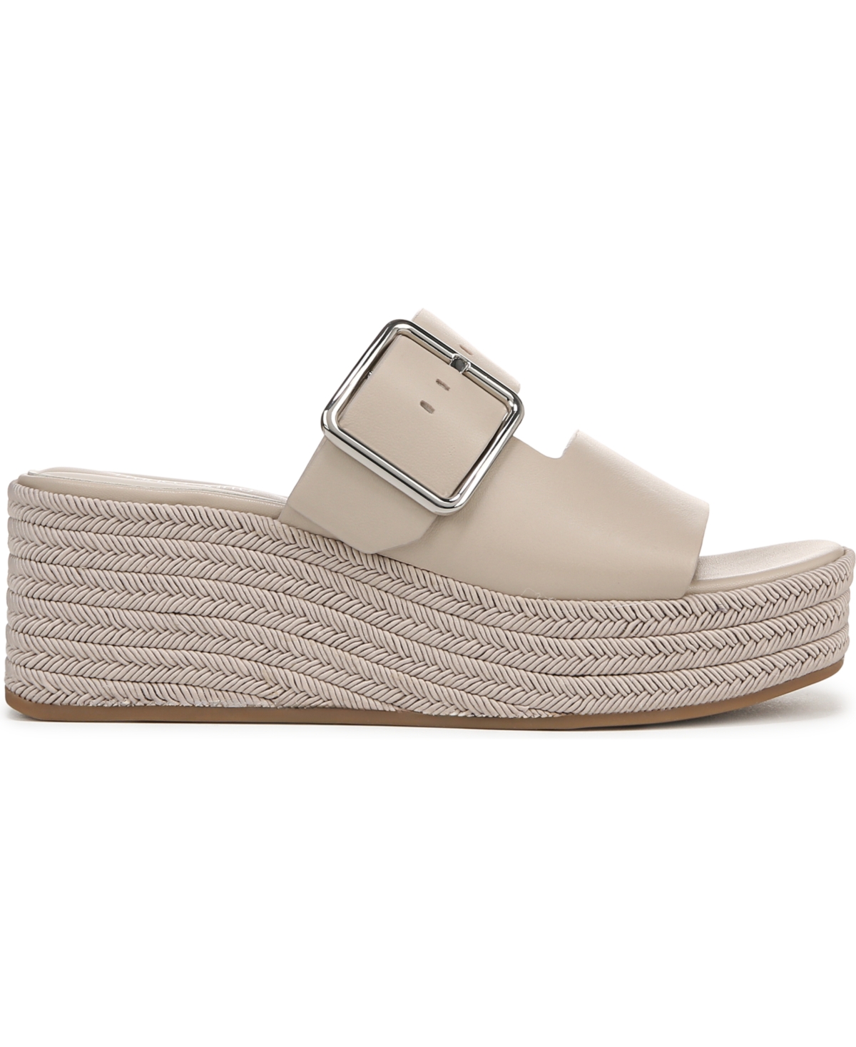 Franco Sarto Women's Taziana Open Square Toe Espadrille Slide Platform Sandals In Vicenza Grey Leather
