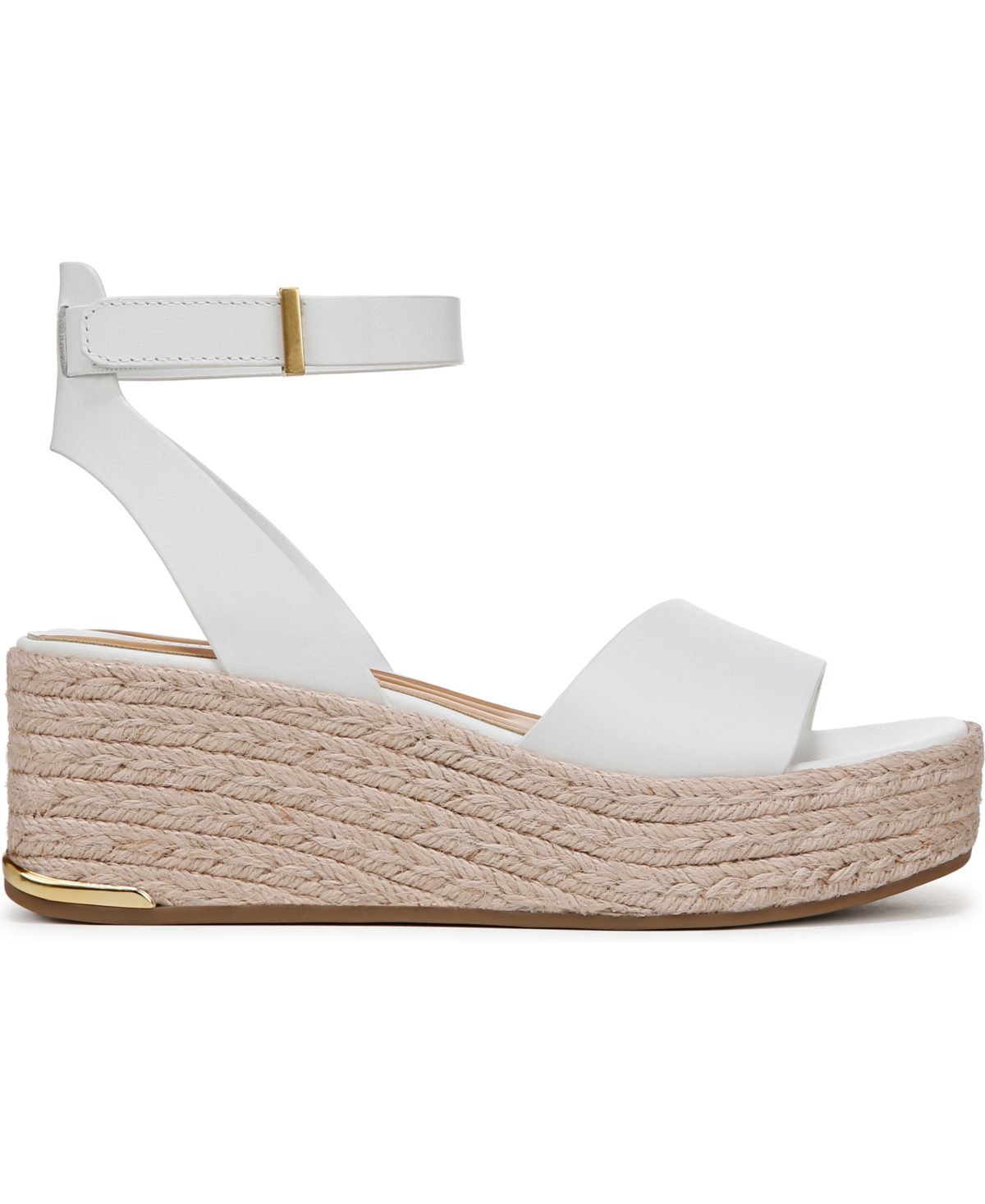 Franco Sarto Women's Tiffany Open Square Toe Espadrille Platform Sandals In White Leather