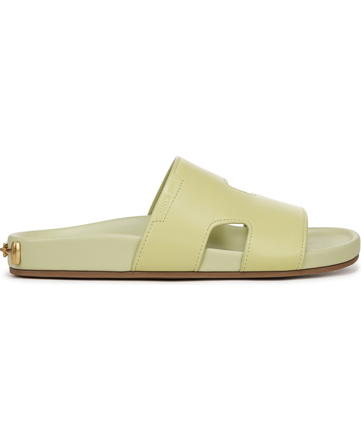 Shop Franco Sarto Women's Britt Open Toe Slide Sandals In Algae Green Leather