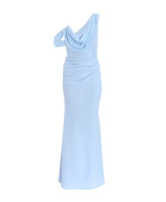 Women's Scuba Crepe Chiffon Drape Maxi Dress