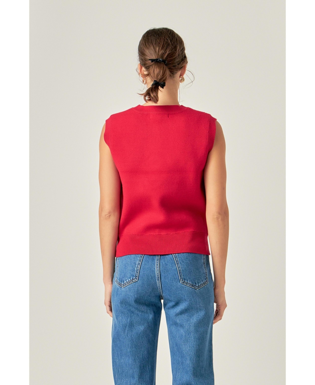 English Factory Women's Teddy Bear Knit Vest