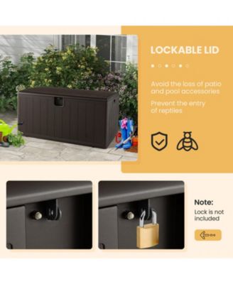 130 Gallon Patio All Weather Storage Container with Lockable Lid