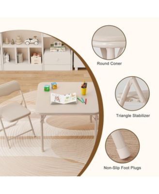 3-Pc. Steel & PU Foldable Ergonomic Kids Table and Chair Set
