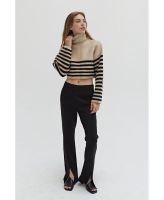 Women's Avery Turtleneck Striped Sweater Top