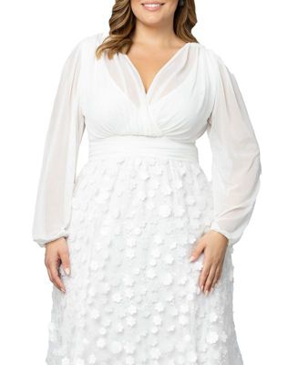 Plus Size Enchanted Garden Long Sleeve Wedding Gown
