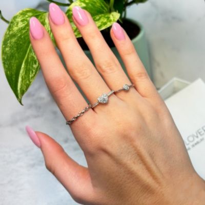 Oval Link Ring 14K White Gold
