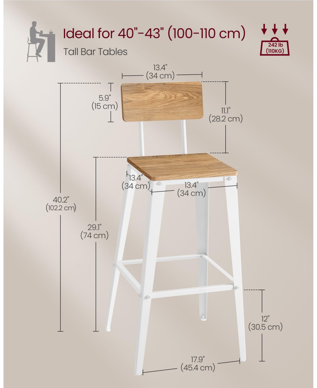 Slickblue Tall Bar Stools with Backs Stylish and Supportive Seating for Bars and Counters