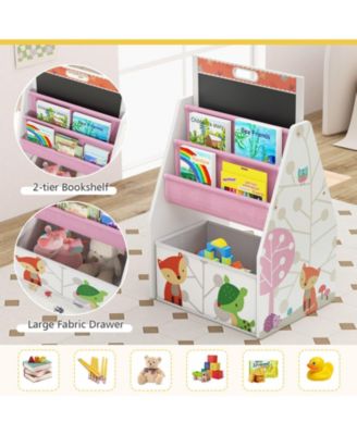 3 in 1 Kids Easel and Play Station Convertible with Chair and Storage Bins