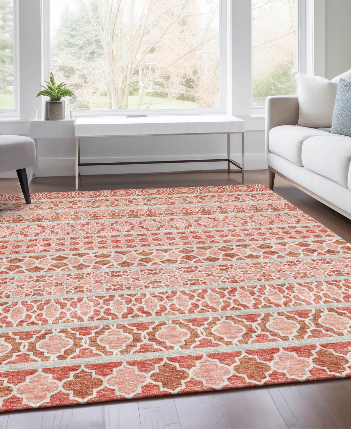 Addison Chantille Acn726 9'x12' Area Rug In Salmon