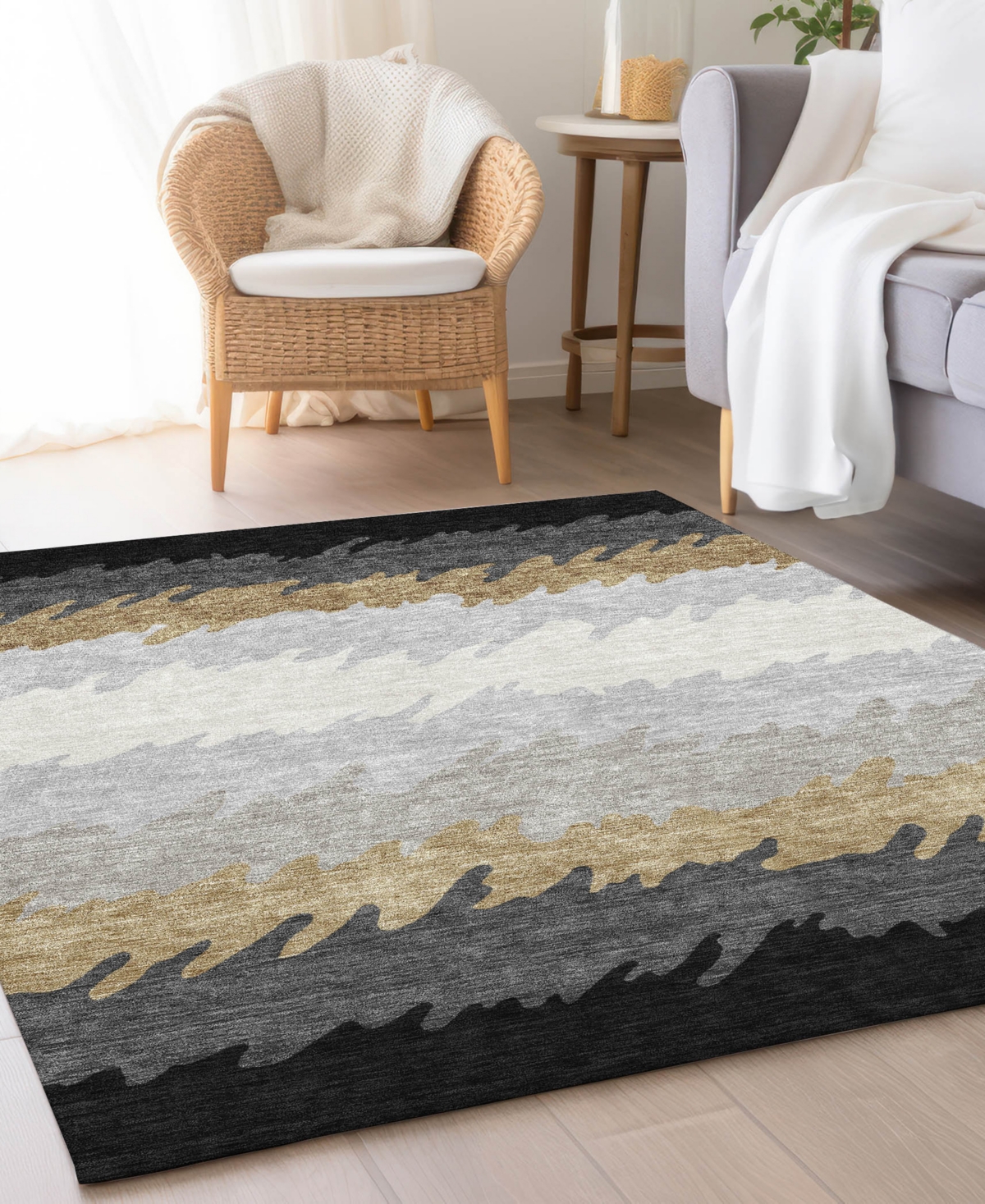 Addison Chantille Acn736 5'x7'6" Area Rug In Black