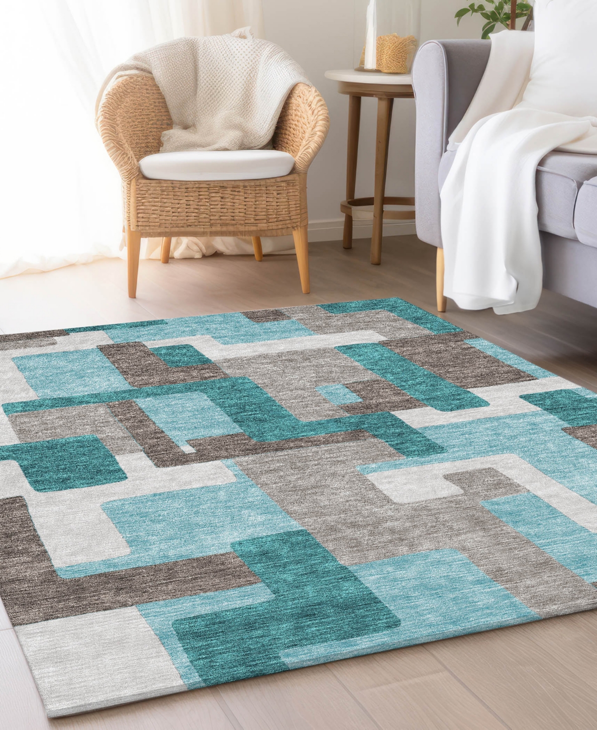 Addison Chantille Acn740 3'x5' Area Rug In Teal