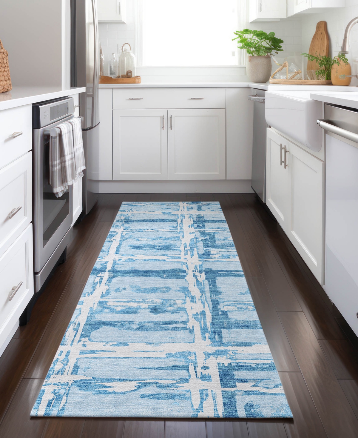 Addison Chantille Acn745 2'3"x7'6" Runner Area Rug In Mist