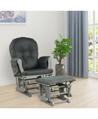 Baby Nursery Relax Rocker Rocking Chair Glider & Ottoman Set w/ Cushion