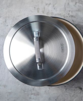 Voyage Series 4.5 Qt Enameled Cast Iron Braiser, Dutch Oven with Stainless Steel Lid