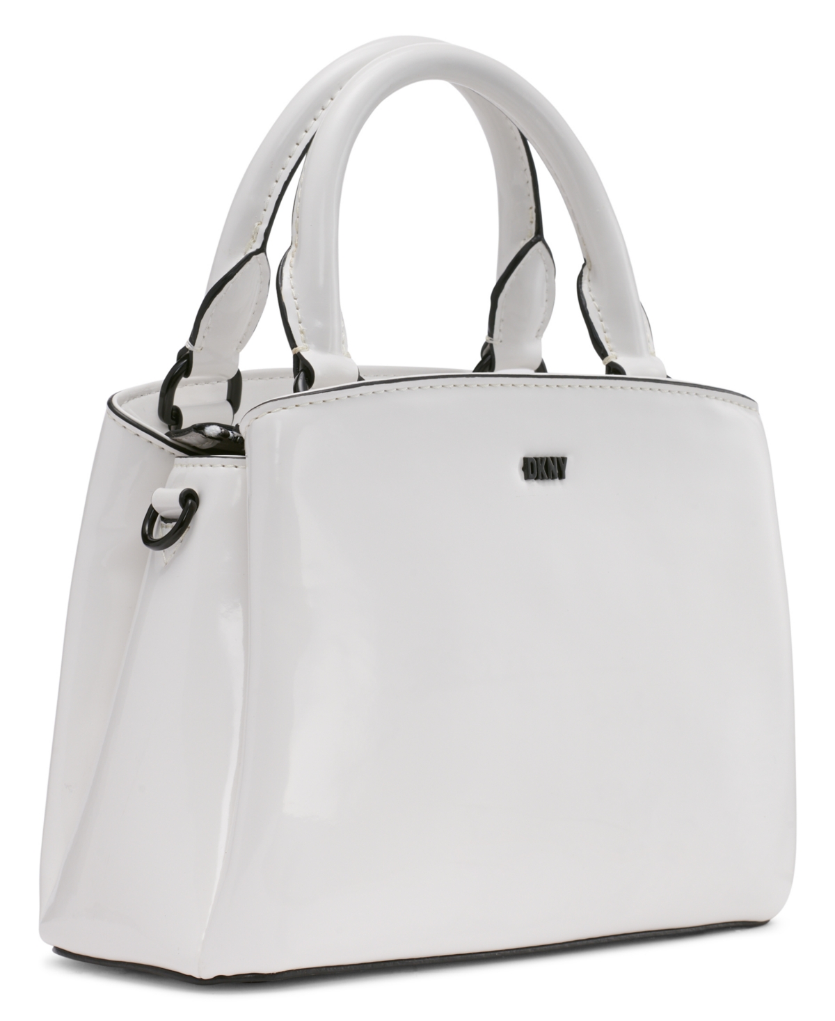 Shop Dkny Paige Small Satchel Bag In Optic White