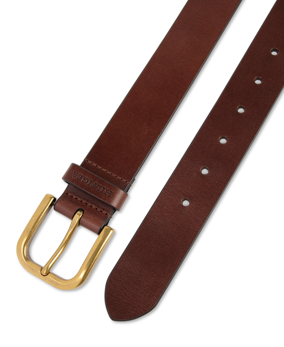 Tommy Hilfiger Men's Genuine Leather Raw Edge Casual Jean Belt